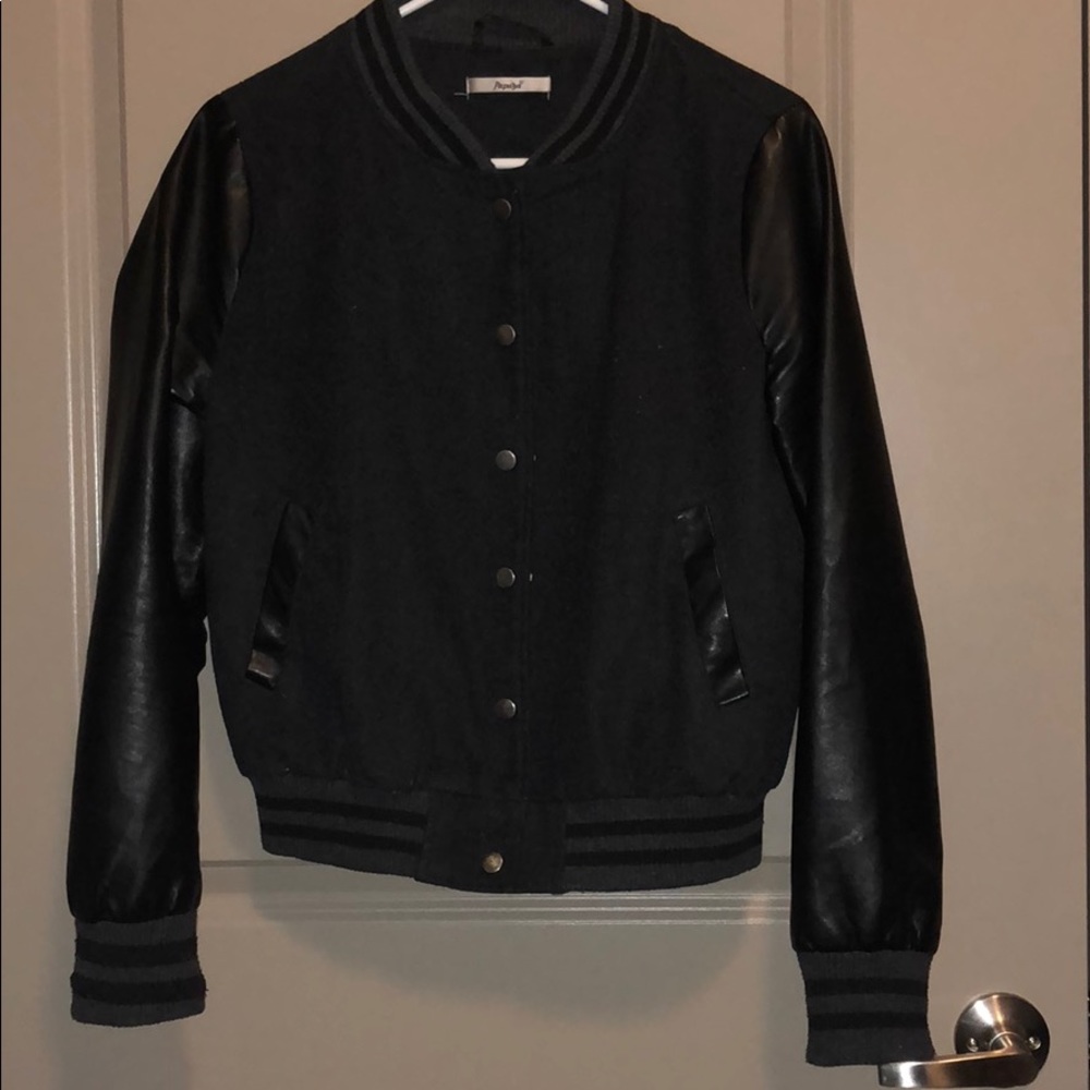 Black varsity jacket